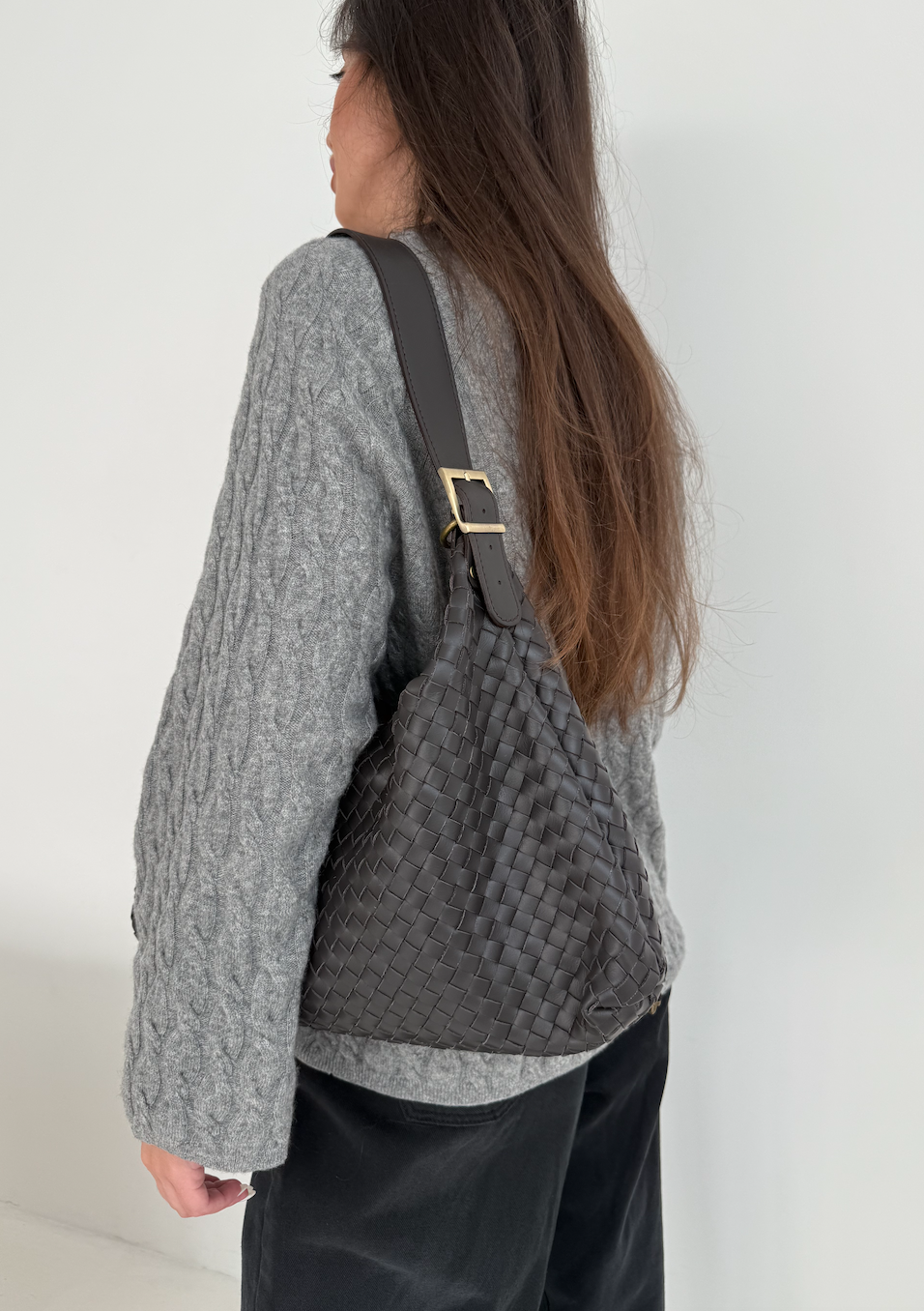 Duża pleciona torebka