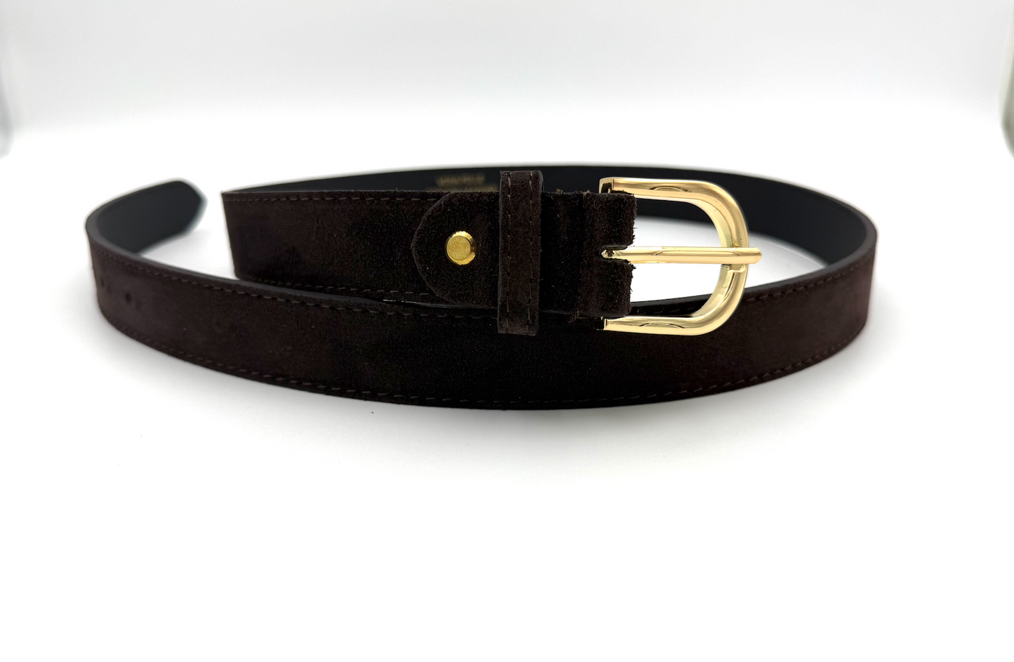 Pasek damski zamszowy brązowy