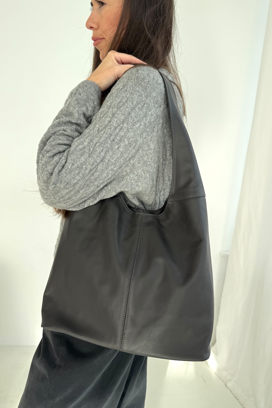 Premium shopper ciemnobrązowy