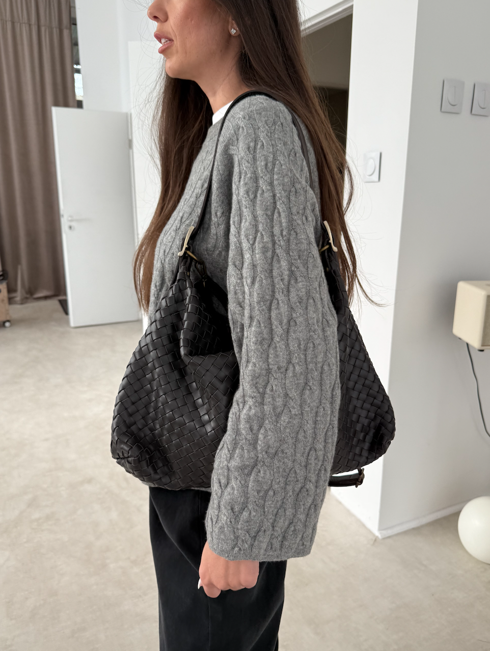 Duża pleciona torebka