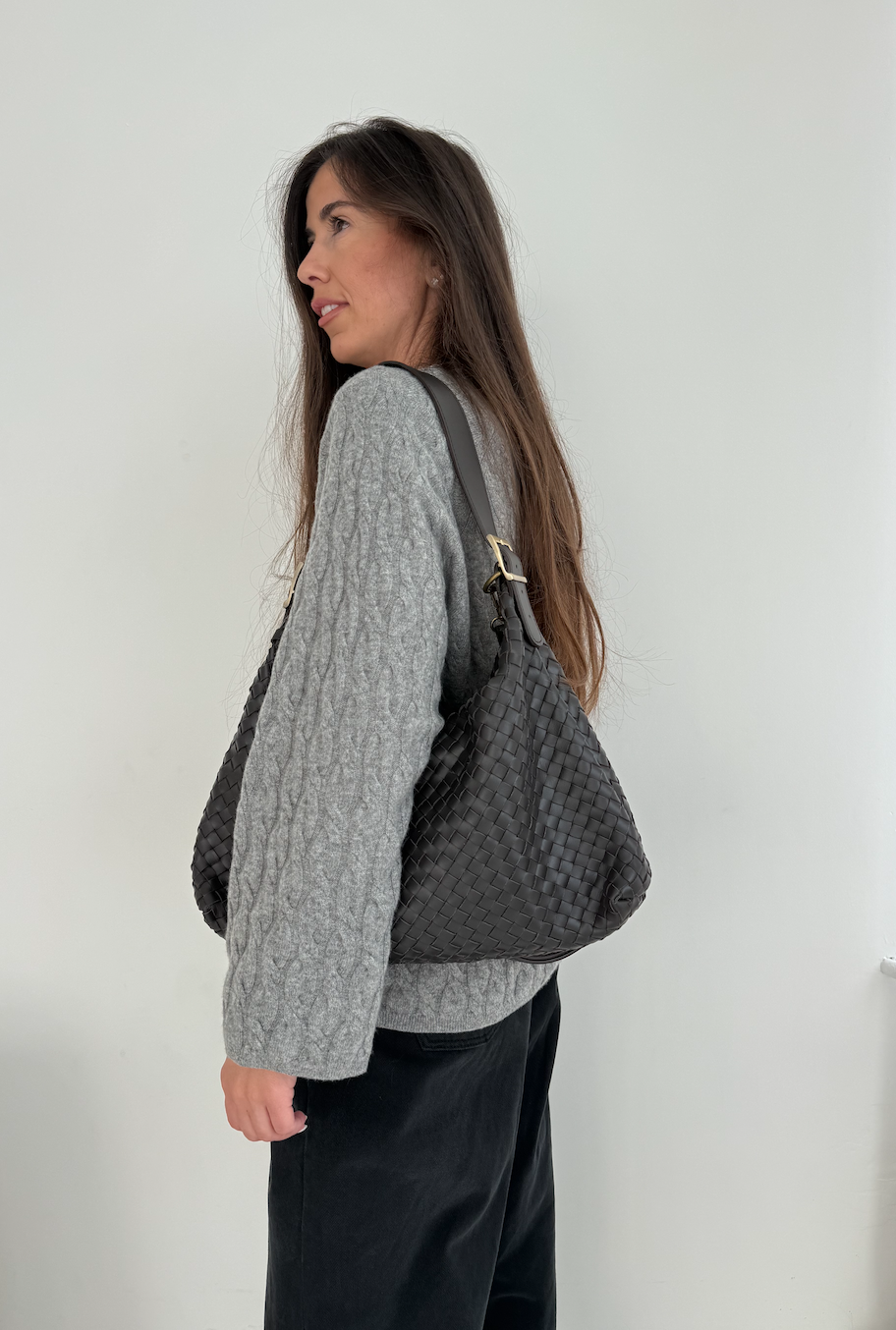 Duża pleciona torebka